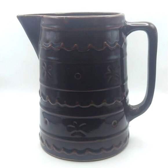 Vintage Marcrest Daisy & Dot Western Stoneware Pitcher Mid-Century Modern - Picture 1 of 8